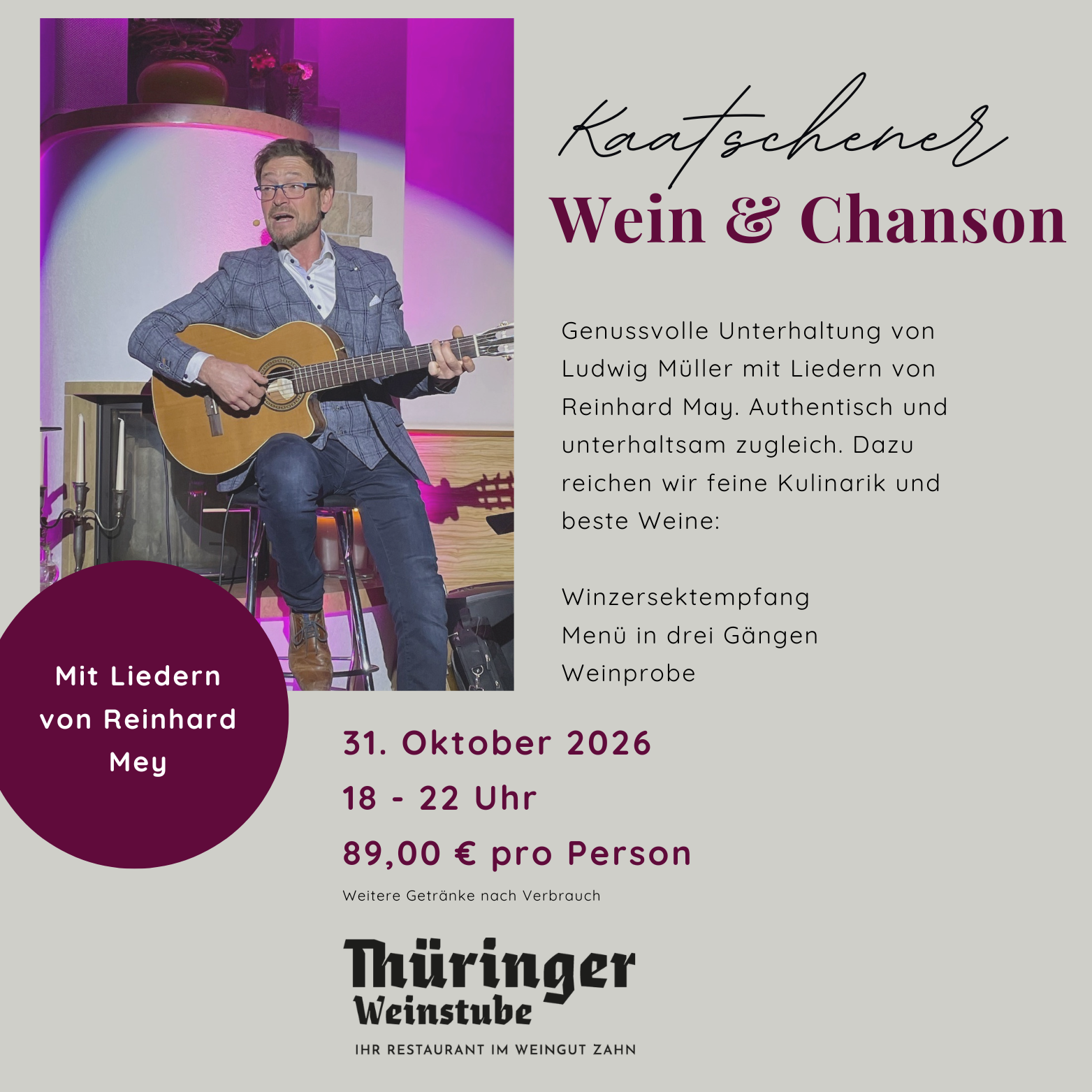 Wein & Chanson - 31. Oktober 2026