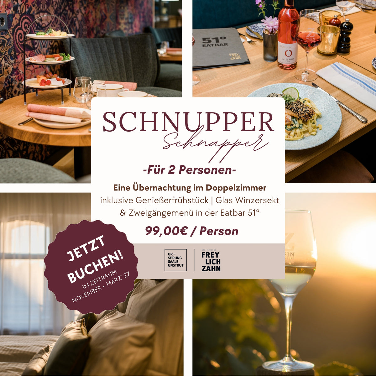 SCHNUPPER SCHNAPPER – Dein Winterdeal im Weinhotel - 2 Personen